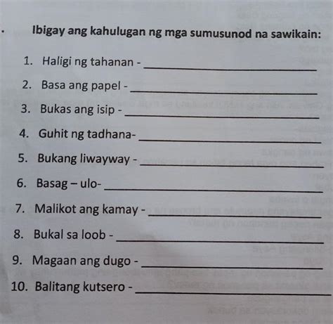 ibigay ang kahulugan ng 1. Walang Agam.
